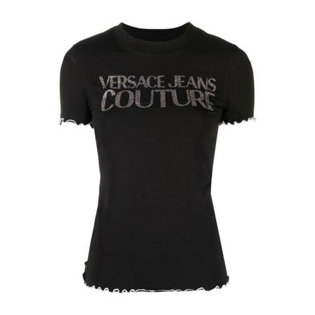 Versace Jeans Couture, T-Shirts Zwart, Dames, Maat:M