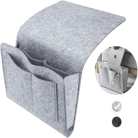 Sängbord Filtförvaringsväska med Fickor Säng Soffa Skrivbord Hängande Organizer