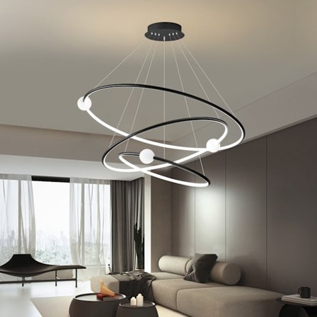 3 Ring Moderne Lampe Rund LED Pendel Belysning Loftlampe Hængende Lamper til Stue Spisestue Soveværelse