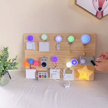 2x DIY Plademateriale DIY, Stikkontakt LED Elektrisk Lys, Praktiske Færdigheder Legetøj, Uddannelsesmæssigt D Legetøj