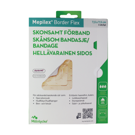 Mepilex Border Flex Skumbandasje, 7,5 x 7,5 cm, 3 stk.