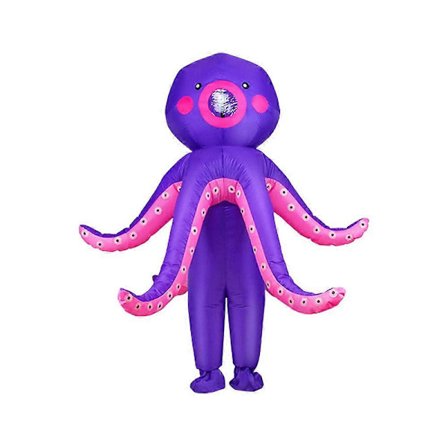 Ny Uppblåsbar Cosplay Clown Ko Björn Bläckfisk Groda Blås Upp Kostym Maskerad Sepiabläckfisk