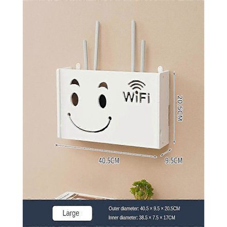 Wifi Router Opbevaringsboks Stikkontakt Set Top Boks Vægmonteret Plade Dækning Skjul Kabelkontakt Hylde Hjemmekontor Holder bøjler