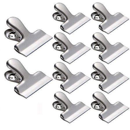 10 st Påsklämmor Rostfritt Stål 1,5' Små Bulldog-klämmor Styrka Och Hållbarhet Perfekt För Lufttät Försegling