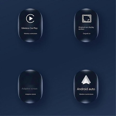 2-i-1 Trådlös Carplay Android Adapter Trådlös Adapter Biladapter Konvertera Kabelansluten Android Auto Till Trådlös Box