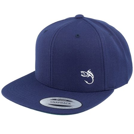 Skillfish - Blau snapback Cap - White Fish Hook Logo Navy Snapback @ Hatstore