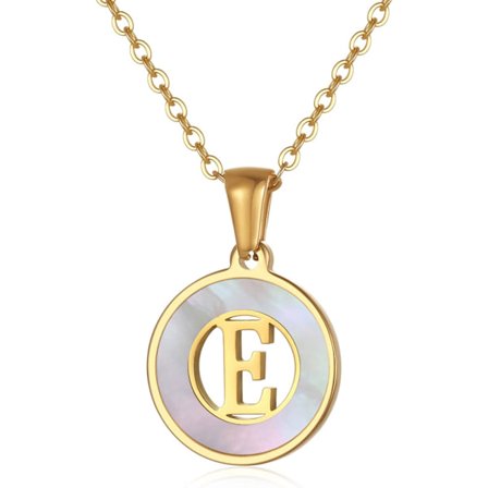 Initial Halsband i Rostfritt Stål för Kvinnor, 18K Guld