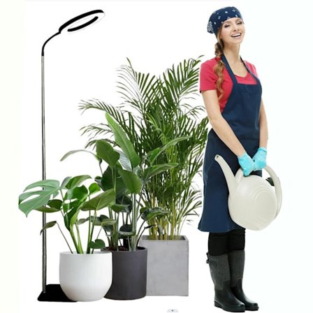 Angel Ring Base Golvlampa Växtlampa,svart,10-tum 260mm 160 dioder