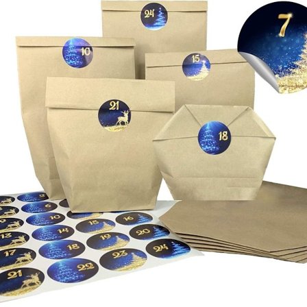 Lag dine egne adventskalenderposer og juleklistremerker