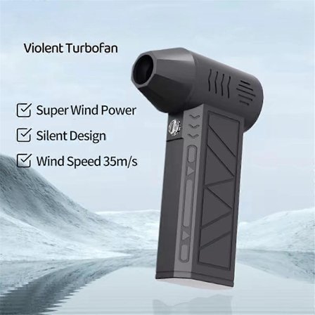 Mini Luftblæser med Ekstra Dyse 130000RPM Turbo Jet Fan Vindhastighed 39.5m/S Elektrisk Blæser