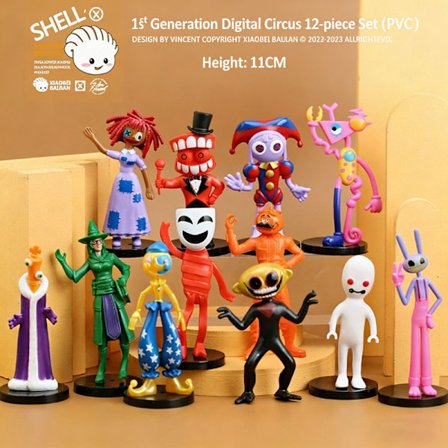 12 The Amazing Digital Circus Figures Set, Pomni Jax modellleksaker för barngåvor, The Amazing Digital Circus Collectible Anime Figurer 12pcs-g