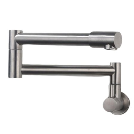 Kjøkkenkran for grytefylling, veggmontert, 360° roterbar kran med dobbel leddarm, uttrekkbar veggmontert grytefyller for komfyrtopp