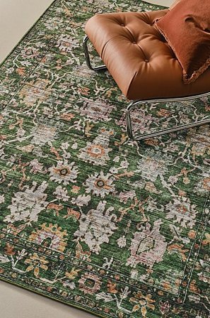 Jotex - Pooltapijt Groen/multi groen/multi - IRENA - Koop Gladgeweven vloerkleden bij Jotex