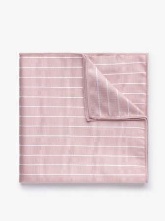 John Henric Men's Rosa & Weiß Gestreiftes Einstecktuch Seide Size Onesize
