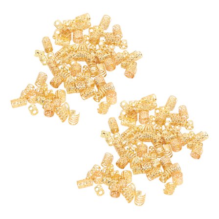 200 stk Dreadlocks Hårringe Hul Udsøgte Mønstre Legering Hårvævning Smykker Spoler Guld