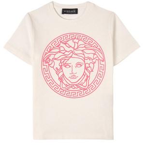 Kids - Versace White Pink Medusa Print T-Shirt - Tops - 8 years - White