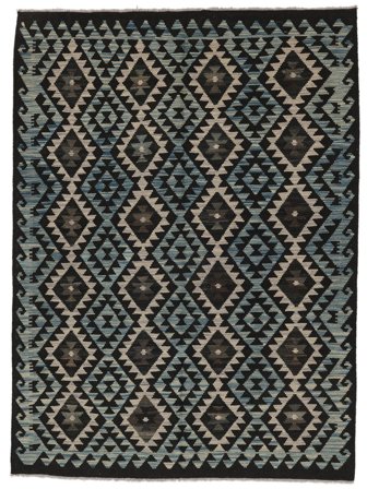 151X205 Alfombra Oriental Kilim Afghan Old Style Negro/Marrón (Lana, Afganistán)