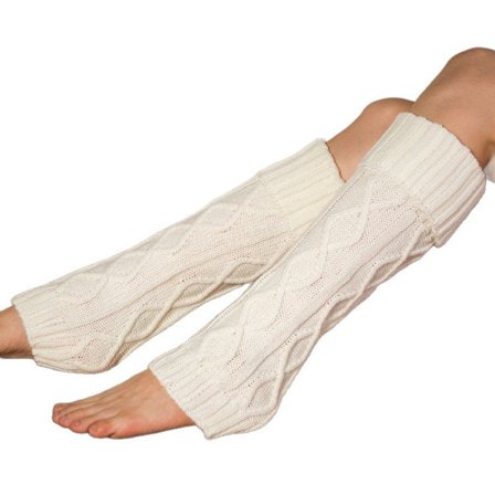 SH; Størrelse: One Size - Varme vinterullsokker for kvinner, heklet strikk, lange termiske støveltrekk, benvarmere