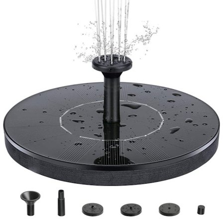 Aurinkokennokäyttöinen suihkulähde 16 cm Musta zX[OL]