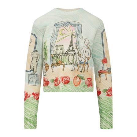 Casablanca, Round-neck Knitwear Beige, Dames, Maat:S