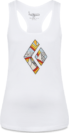 Black Diamond Women's Rainbow Diamond Tank Women short-sleeved sweaters White M