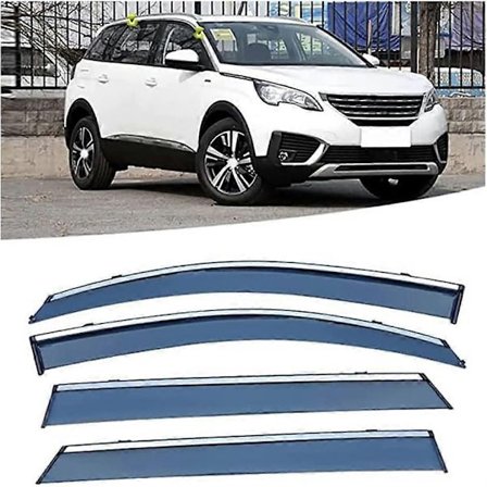4 st Bil Vindavvisare Kompatibel med Peugeot 5008 2017-2022, Sidofönster Visir Sol Regn Skydd Vindtät Regn Vindavvisare Set Skydd -Perfet