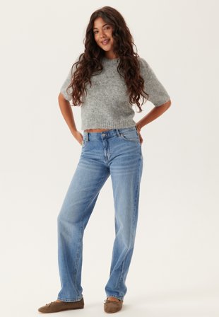 Bubbleroom - Low Waist Straight Jeans - Light blue - Kläder