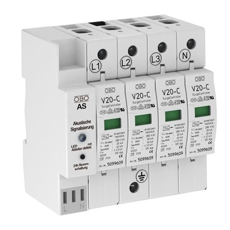 Obo Bettermann 5096391 Overspenningsvern for anlegg uten ytre askebeskyttelse, Stikkontakter & kabler