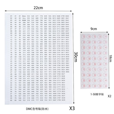 Färg Nummer Klistermärke Etikett Diamant Ritning Handskriven Märkning