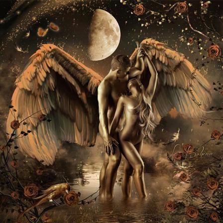 Full 5d Diy Diamond Painting Cross Stitch Angel Love Broderi Mos Som På Bilden 1 60x60cm