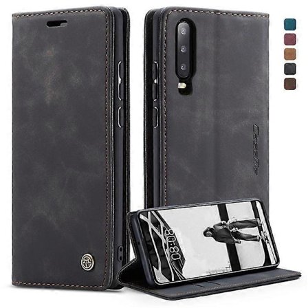 CASEME 013 Serie Kompatibel Med Huawei P30 Stødsikkert PU Læder Stand Cover Anti-ridse Wallet Telefon Cover