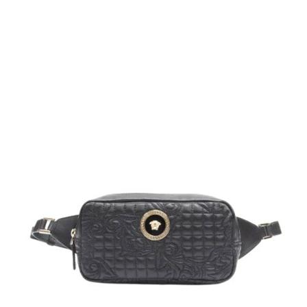 Versace Pre-owned, Pre-owned Leather crossbody-bags Zwart, Dames, Maat:ONE Size,leer