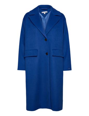 Wool Blend Sb Relaxed Coat Outerwear Coats Winter Coats Blå Tommy Hilfiger
