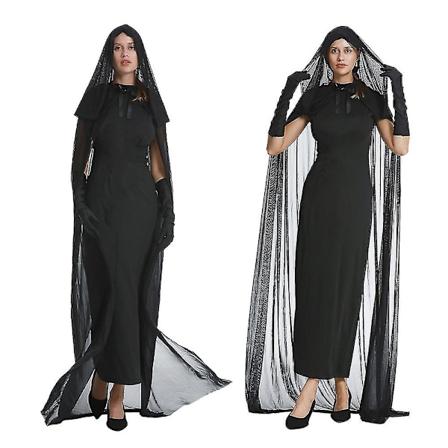 Aikuisten naisten Halloween-noita cosplay-asu Noitien mekko Capes Carnival -asut