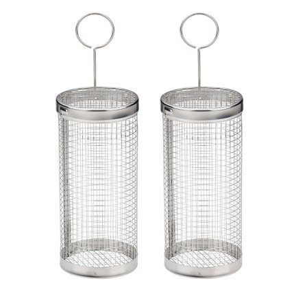 Grillkorgar 2-pack i rostfritt stål – cylinderformade