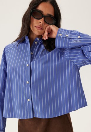 Calvin Klein Jeans-Yd Stripe Boxy Cropped Shirt-XXS