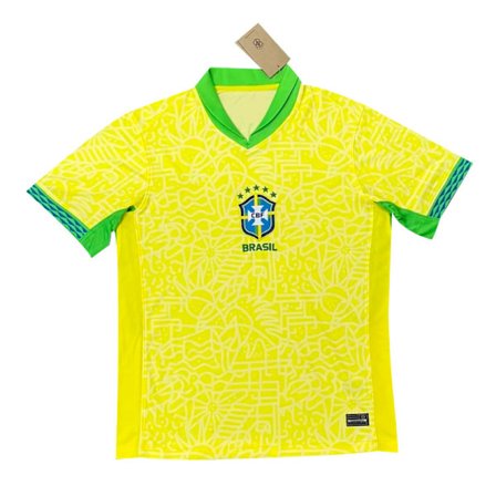 Sesong 2425 Brasil fotballtrøye med korte ermer, hurtigtørkende sportsklær