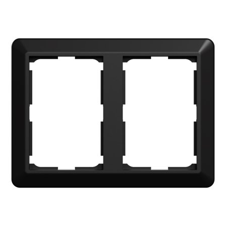 Elko EKO40018 RS Kombinasjonsramme stående, svart 2-rom, Strømbrytere & vegguttak