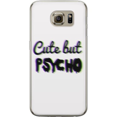 Kompatibel Mobilcover til Samsung Galaxy S6 Rainbow-farvet legetøjsfigur med et glad ansigt og farverige cirkler i en legesyg studieillustration