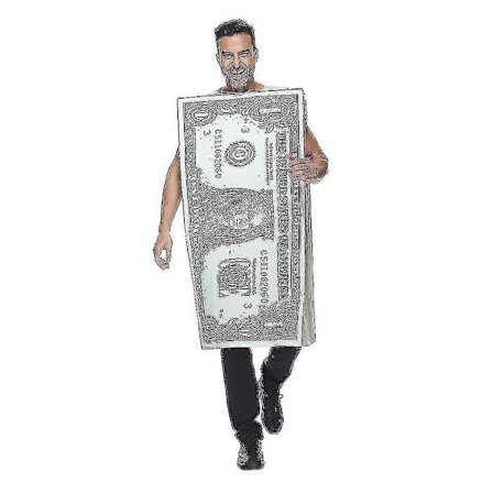 Sjovt dollar kostume til voksne pengeseddel jumpsuit Halloween cosplay karneval fest kostume