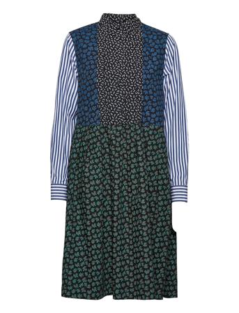 Grace Block Print Dress Blue Wood Wood