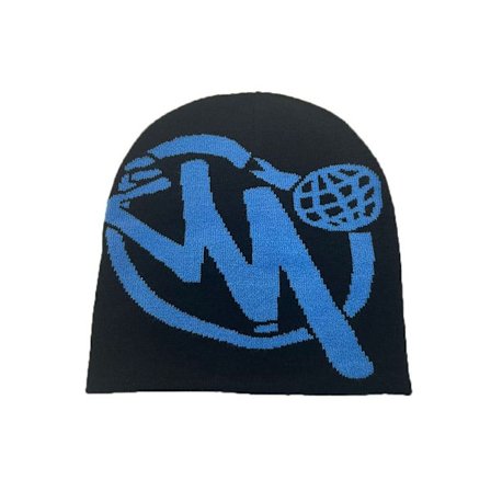 Knitting Cap Hat Pipo Bonnet MUSTA&SININEN