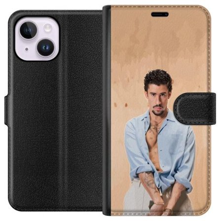 Yhteensopiva Lompakkokotelo Apple iPhone 14 Plus Bad Bunny Super Bowl-inspiroima grafiikka, jossa NFL-trofe ja San Franciscon silta urheilusuunnittelu