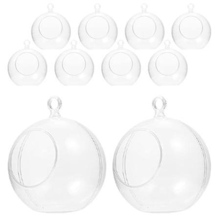10 kpl Lasipallo Koristeet Maailmapallo Koriste Joulu Kynttilänjalka Ilmakasvit Säiliö Ripustus Tee 8X7.5cm