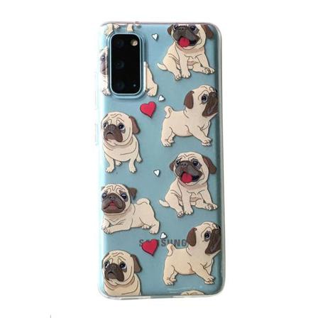 Samsung Galaxy S20 Mops Pug Hjärtan Hund Dog Djur Multifärg