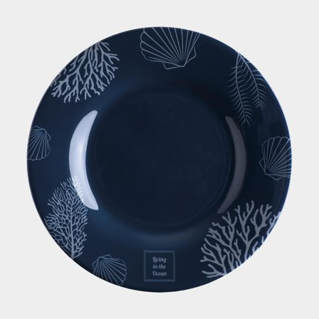 Melamine side plates Marine Business Living, non-slip, white/blue, 20 cm, 6-pack