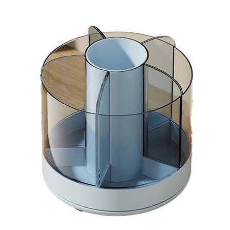 Roterende blyantorganisator 6 rum 360 drejeskive aftagelig kosmetik opbevaringsboks rund roterende makeupbørste, C