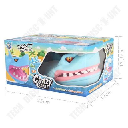 TD Legetøj til børn Bid en finger stor haj med musik bid folk forsigtig pirat tryk hele personen farve blå