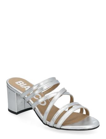 Biabelle High Heeled Mule Metallic Leather Korolliset Sandaalit Silver Bianco