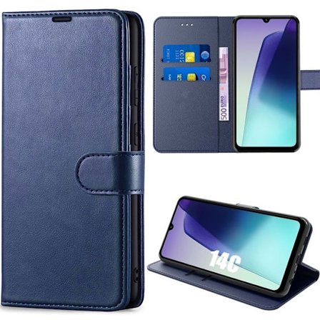 Skyddsfodral - E.F.CONNECTION - för Xiaomi Redmi 14C - Anti-repor - Läderlook - 360 grader